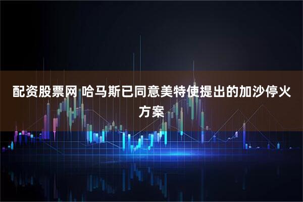 配资股票网 哈马斯已同意美特使提出的加沙停火方案
