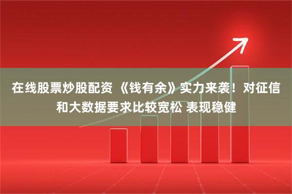 在线股票炒股配资 《钱有余》实力来袭！对征信和大数据要求比较宽松 表现稳健